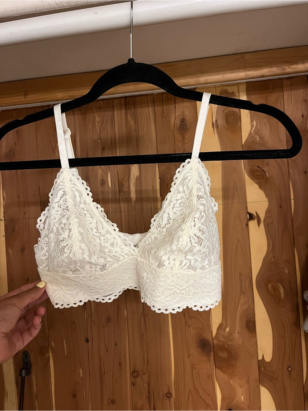 Soft Lace Triangle Bralette in Cream — Lightweight Feminine Comfort
